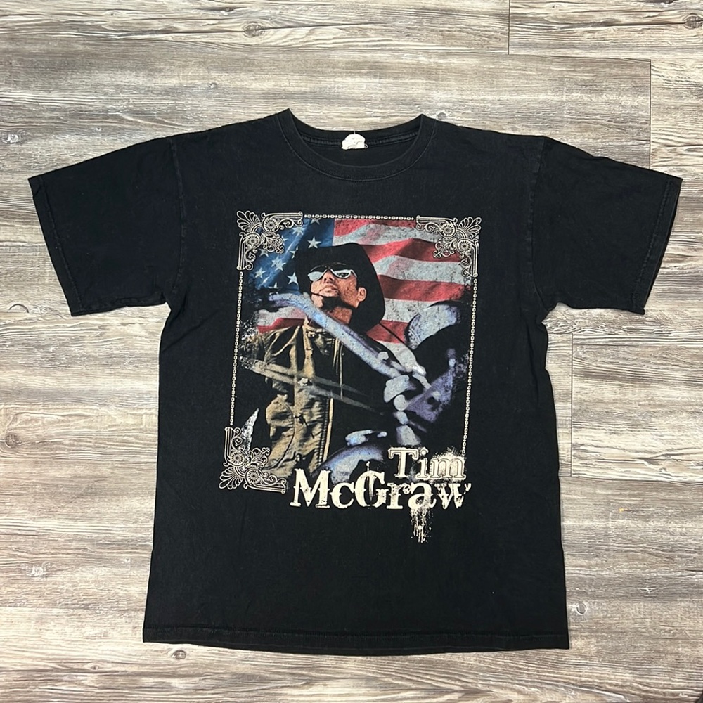 TIM MCGRAW Southern Voice 2010 Tour Dates T-Shirt Country Anvil Blue Bar Tag M